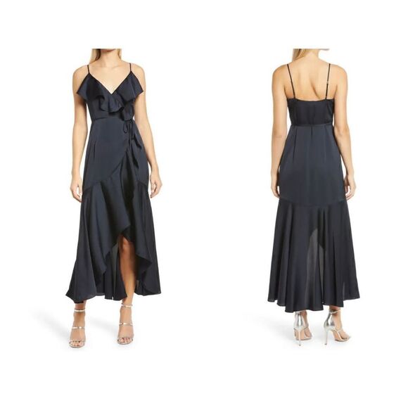 NWT Shona Joy Bias Frill Wrap Dress - Picture 1 of 6